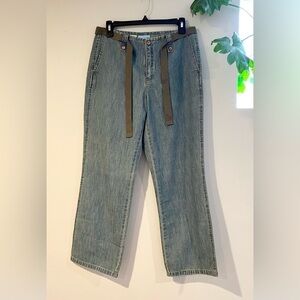 Sigrid Olsen SO Blue denim jeans with ribbon belt NWT